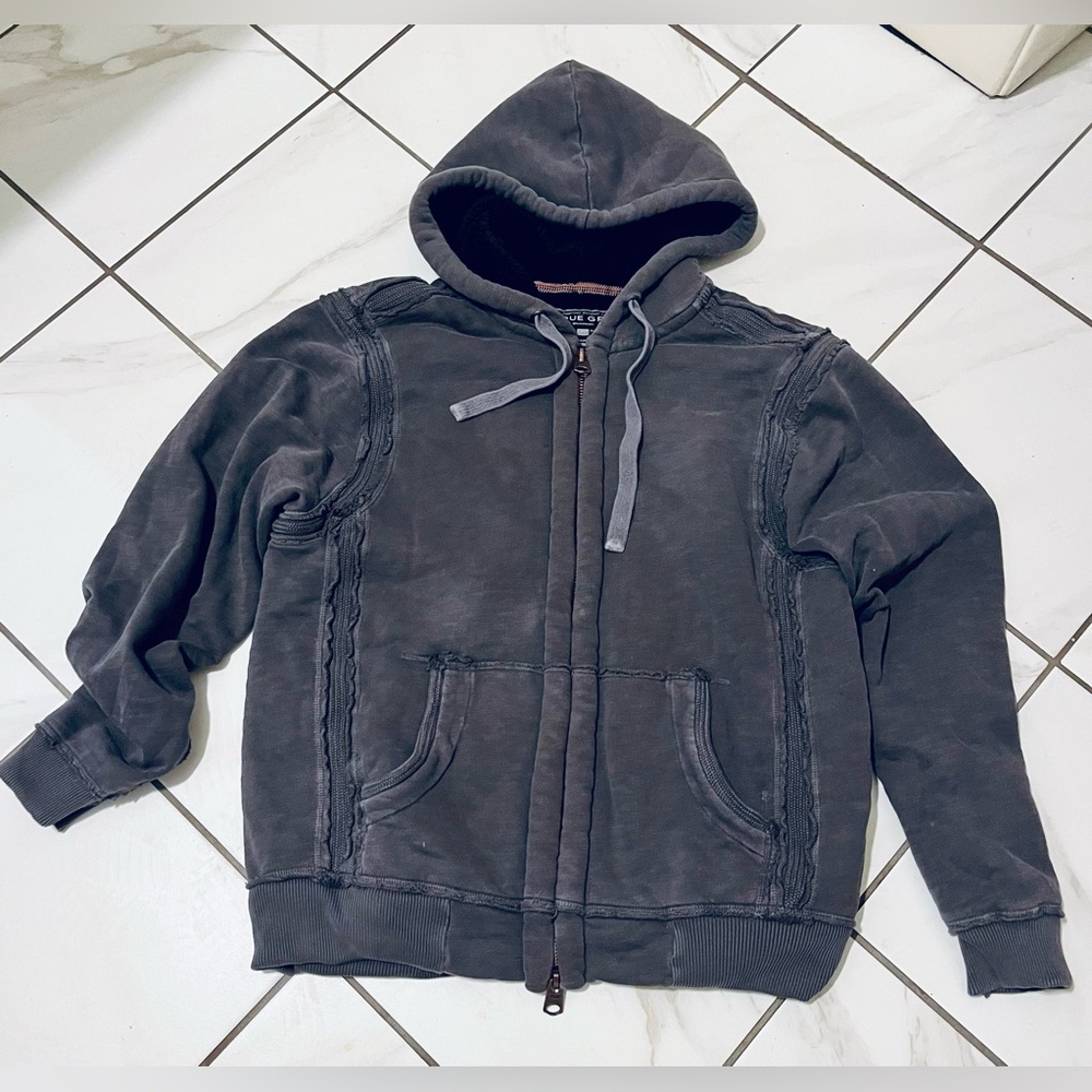Rare TRUE GRIT Cotton Sherpa lined hoodie